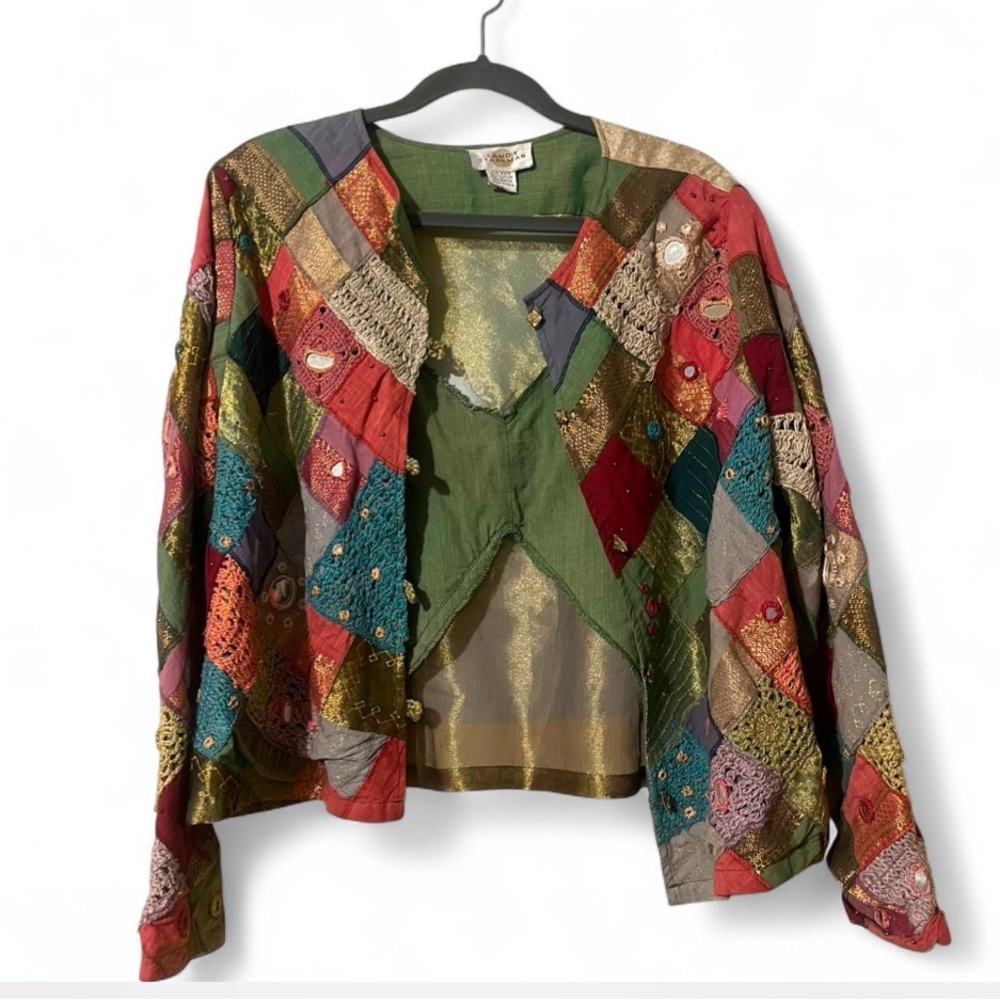Boho Patchwork Embroidered Jacket - Multicolor - image 1